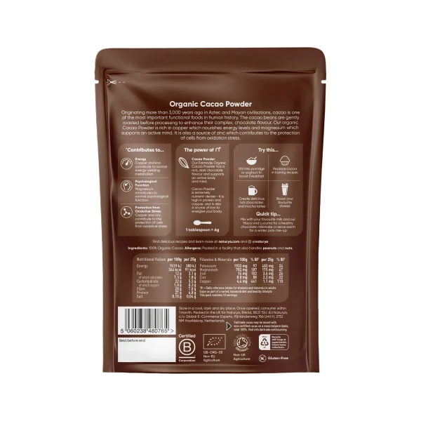 Naturya Organic Cacao Powder 250gm - Image 2